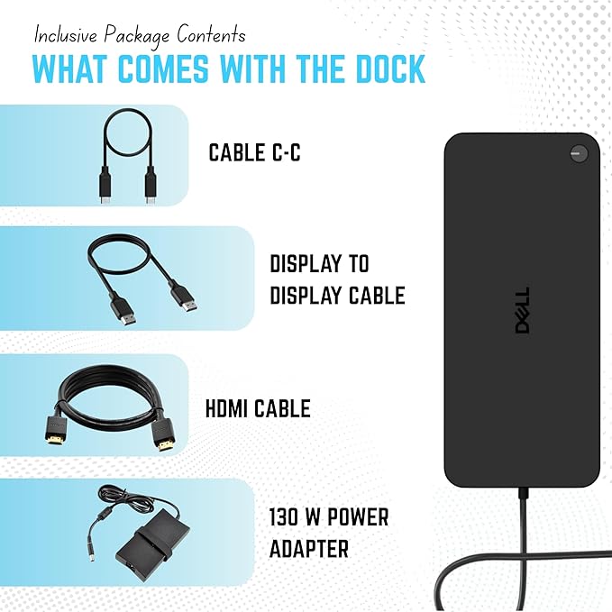WD25 Dell Pro Dock USB-C Docking Station - with 100W Power, Dual 4K Display Support, HDMI, DP & USB-C Cables - 3 Year Warranty