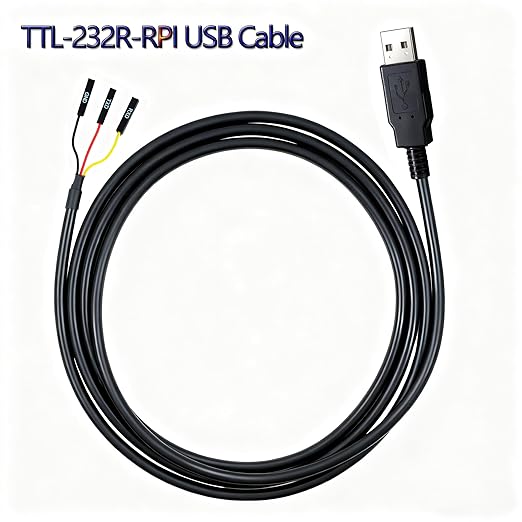 6 Feet USB to TTL-232R-RPI 3.3V Adapter Cable, FT232 USB to TTL Serial UART Cable, TX RX Signal 3 Pin 3v3 Level Signal 2.54mm Dupont Female Header Windows Linux MAC OS