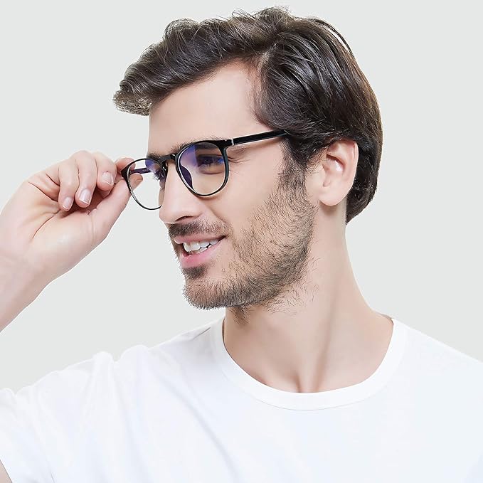 Blue Light Blocking Glasses Women/Men,Retro Round Anti Eyestrain Computer Gaming Glasses(2Pack)