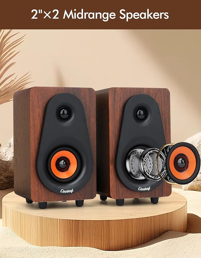 【2026 Update】 USB 2.1 Computer Speakers with Subwoofer, 3.5mm/USB Input Pc Speakers with Subwoofer, PC/Line-in/Bluetooth Modes, Stereo Sound Ideal for Desktops and Laptops