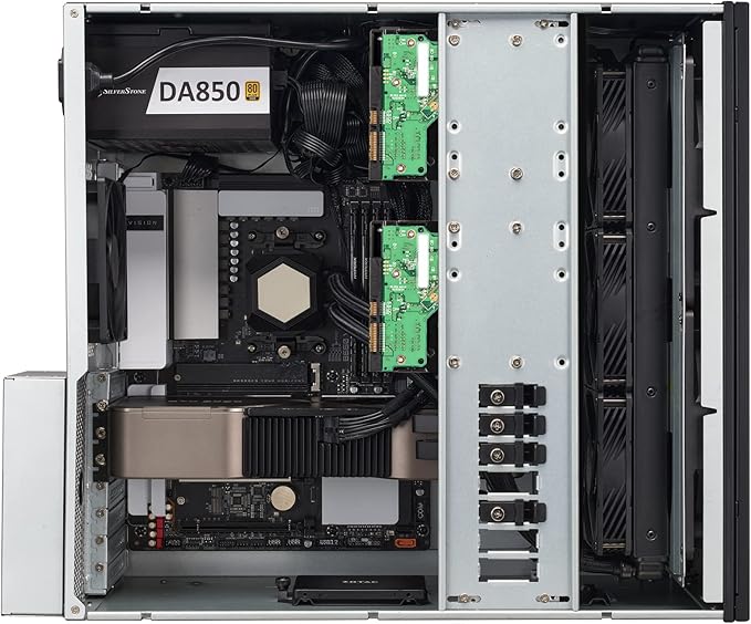 Silverstone Technology RM51 5U Rackmount Server Chassis with Dual 180mm Fans and Enhanced Liquid Cooling Capability, SST-RM51