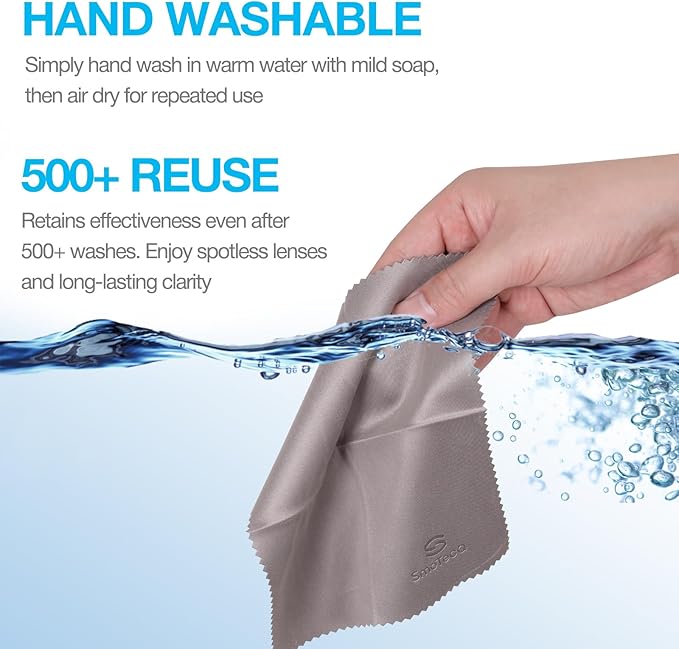SmoTecQ 12 Pack Microfiber Lens Cleaning Cloths – Ultra-Soft, Scratch-Free Eyeglass Cloths for Glasses, Screens & Cameras – 7×6 in, Assorted Colors