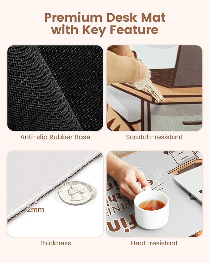 HAOCOO Mouse Pad with Wrist Rest, Funny Office Accessories, Non-Slip Gaming Desk Mat, Ergonomic Computer Mousepad for Home Office Decor