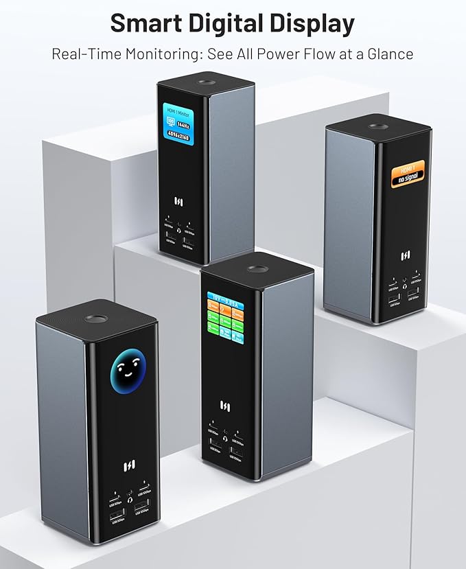 Selore Triple Monitor Docking Station for MacBook, 4K@60Hz USB-C Dock 3 Displays with 3HDMI+2DP, 10Gbps USB, 2.5G Ethernet & 150W PD + Phone Charging, Compatible with Dell/HP/Lenovo (Driver Required)