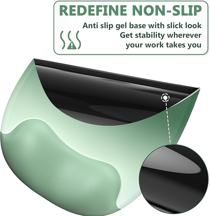 AKIT Ergonomic Mouse Pad with Wrist Rest& Keyboard Wrist Rest, Wrist Rest for Computer Keyboard, Pain Relief, Non-Slip Rubber Base, Mousepad Wrist Support for Gaming, Office, Gradient Green 2