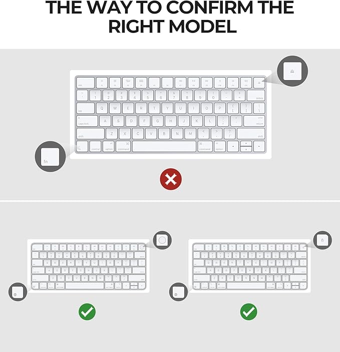 Dexnor Case for Apple Magic Keyboard with Touch ID/Lock Key 2021/2024, Dust-Proof Protective Slim Leather Keyboard Cover with Magnetic Closure Adjustable Typing Angles, Without Numeric Keypad, White