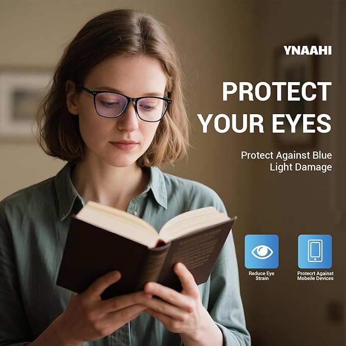 Blue Light Glasses for Men Women, 99% Blue Light Blocker, UV Protection. Ideal for Computer Use, Gaming, Reading.
