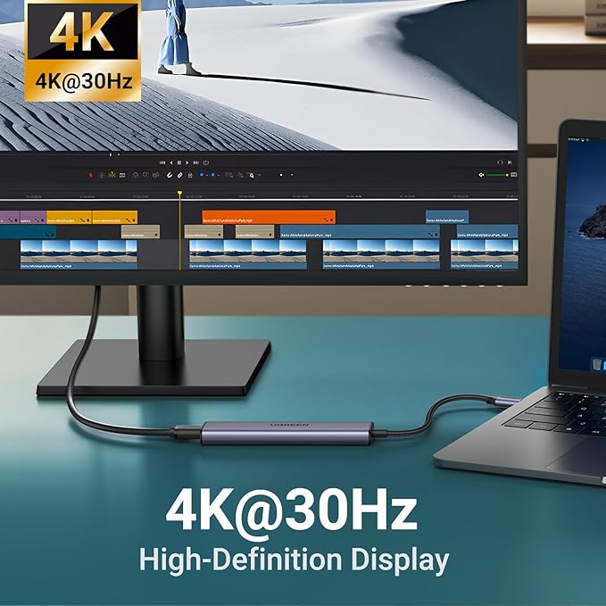 UGREEN USB C Hub 5 in 1 Multiport Adapter Revodok 105 4K HDMI, 100W Power Delivery, 3 USB-A Data Ports, USB C Dongle for MacBook Pro/Air, iPad Pro, iMac, iPhone 16 Pro/Pro Max, XPS, Thinkpad