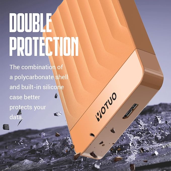 Portable External Hard Drive Storage Expansion Mobile HDD USB 3.0 for PC, Mac, Desktop, Laptop, PS4, PS5, Xbox One X/S, Xbox 360, Xbox Series X/S, Office & Game (Orange, 750GB)
