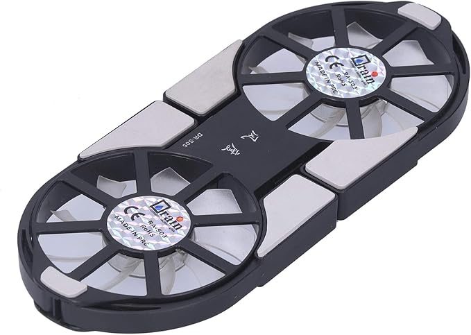 Laptop Cooler Cooling Pad,Portable USB Powered,4Color Laptop Cooling Pad,Foldable Notebook Cooler DualFan,Large Air Volume Radiator Heat Sink,with Blue LED Light(Black)