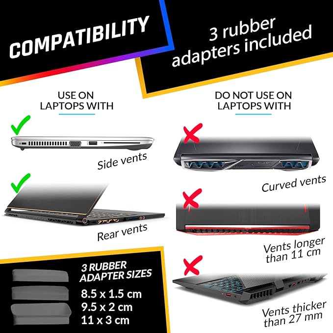 KLIM Tempest Laptop Cooler with Vacuum Fan - New - Gaming Laptop Fan with Display - Temperature Detection + Automatic/Manual Mode - 4000 RPM - Portable - Compatible with Laptop Cooling Pads