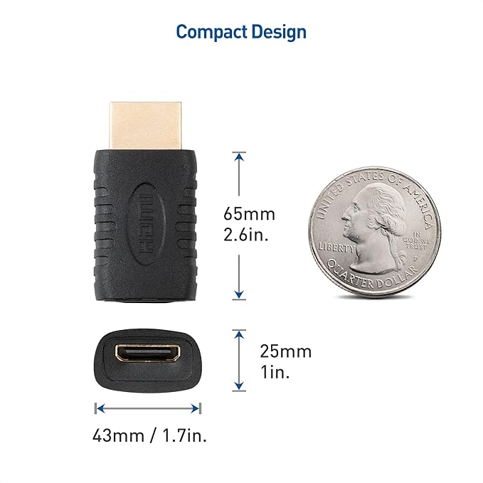 Cable Matters HDMI to Mini HDMI Adapter, Male to Female, Black