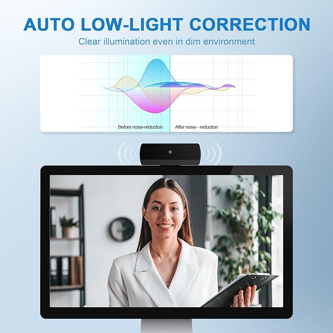 1080P Webcam with Microphone, Full HD Web Camera for Desktop Computer and Laptop USB Computer Camera for PC Pro Streaming Webcam for Zoom/Skype/Teams, Plug and Play PC for Windows &Mac