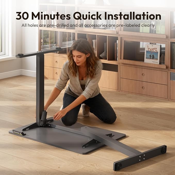 Electric Standing Desk,35x24 Inches Adjustable Height Stand up Desk, Sit Stand Home Office Desk with Splice Board, 3 Preset Heights,Equipped with Hooks,Ergonomic Computer Desk Workstation，Black