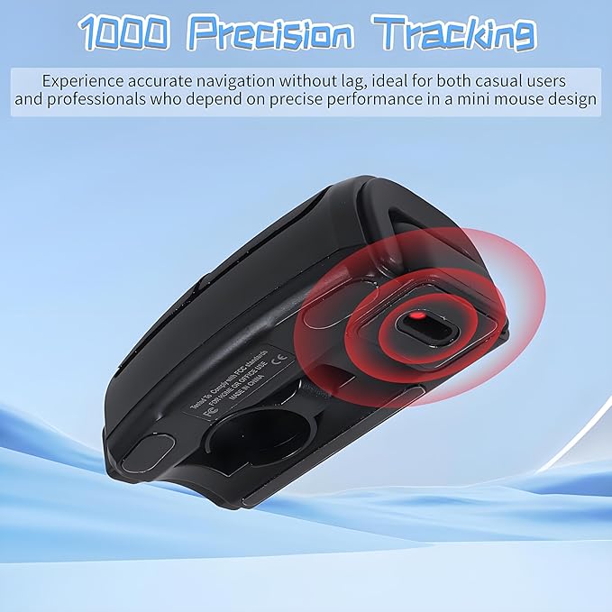 Mini Bluetooth Wireless Mouse Dual-Mode Lazy Finger Ring Mouse - Rotatable Horizontal & Vertical Use, Multi-System Compatible, Ultra Long Battery Life for Laptops, PCs, and Tablets (Black)
