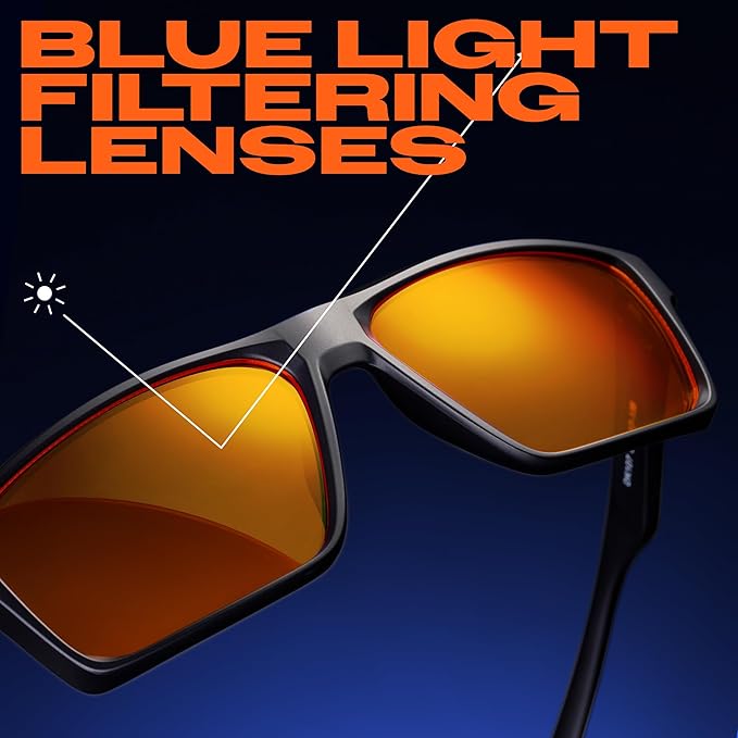 Titan Gaming Glasses, Blue Light Blocking, Night Driving Glasses for Men, Computer Protection, Gift for Gamers