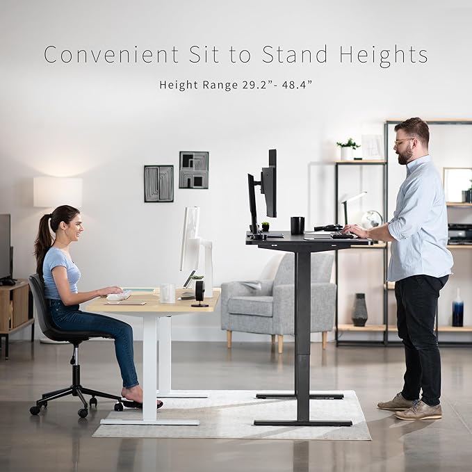 VIVO Electric 71 x 30 in Standing Desk, Memory Height Adjustment, 1B Series, Holds 220 lbs, White Top Black Frame, DESK-KIT-1B7W