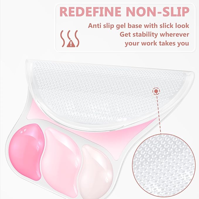 AKIT Ergonomic Mouse Pad with Wrist Rest& Keyboard Wrist Rest, Wrist Rest for Computer Keyboard, Pain Relief, Non-Slip Gel Base, Mousepad Wrist Support for Gaming, Office, Rose Pink Gradient