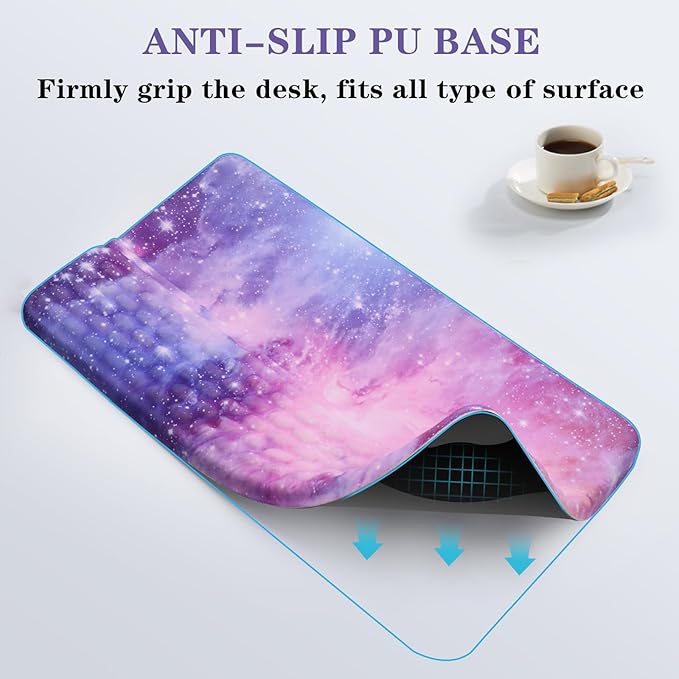 Ergonomic Keyboard Stand with Wrist Rest, Computer Wrist Support Pad, Tilted Keyboard Riser Holder Lift Tray with Wrist Pad, Easy Typing, Comfy Soft Memory Foam Desk Cushion for Office Home
