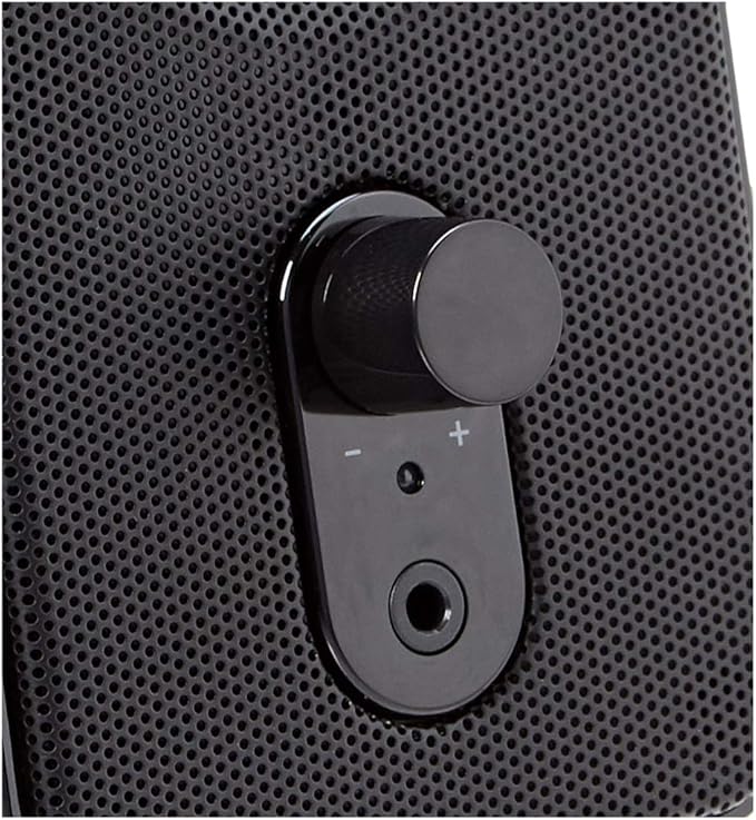 Amazon Basics AC-Powered Computer Speakers for Desktop or Laptop PC with Volume Control, Headphone Jack, Black (US Version)