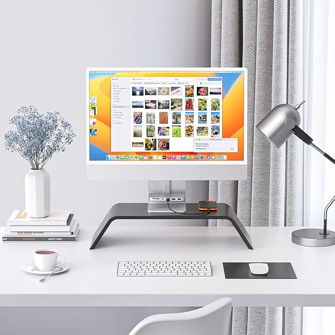 Minisopuru iMac Accessories for i Mac M1/M3/M4, USB C Hub for iMac2021/2023/2024 with USB A/C 10Gbps, SD/TF, iMac Adapter Compatible with iMac24 inch and Studio Display 27 Inches, Silver.