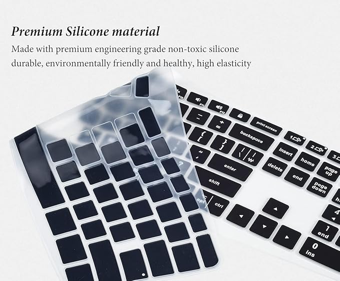 Keyboard Cover Skin for Logitech K860 Ergonomic Keyboard, Logitech Ergo K860 Wireless Ergonomic Keyboard Protector, K860 Split Keyboard Accessories-Black