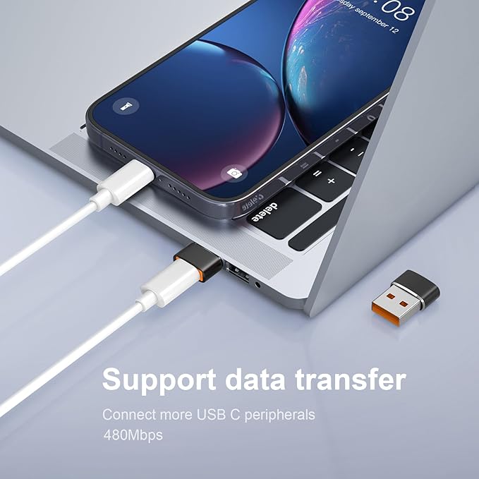 10pack USB to USB C Adapter, USB C Female to USB Male Adapter, Fast Charging & Data Transfer for iPhone17 16 15 Plus Pro Max, iPad Air Mini 6 7, Samsung Galaxy S25-S22, iPad Air, Pixel