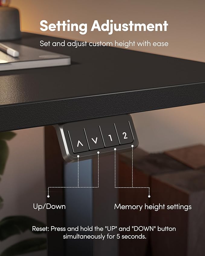 FEZIBO Electric Standing Desk Adjustable Height, 60 x 24 Inch Sit and Stand Desk, Home Office Desk, Ergonomic Workstation Computer Desk, Black
