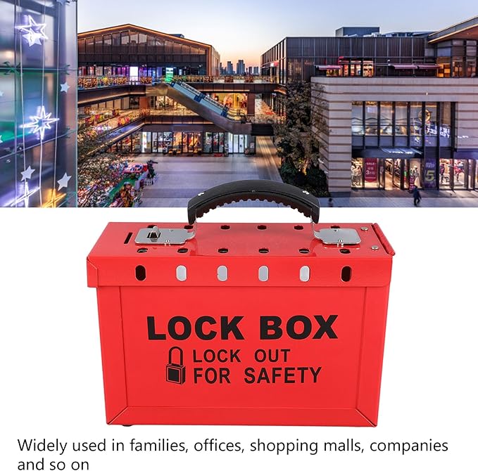 Group Lock Box, Portable Transparent Window Safety Lockout Tagout Box for Office Shopping Mall Home Company