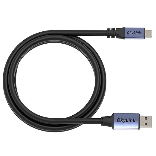 OkyLink USB 3.0/3.2 Gen1 A to C Cable 10ft/3M, High-Speed 5Gbps Data Transfer, 60W Fast Charging, USB Type A to USB Type C, Black Cable, for PC, Laptops, Phones, Portable Hard Drive, Hubs