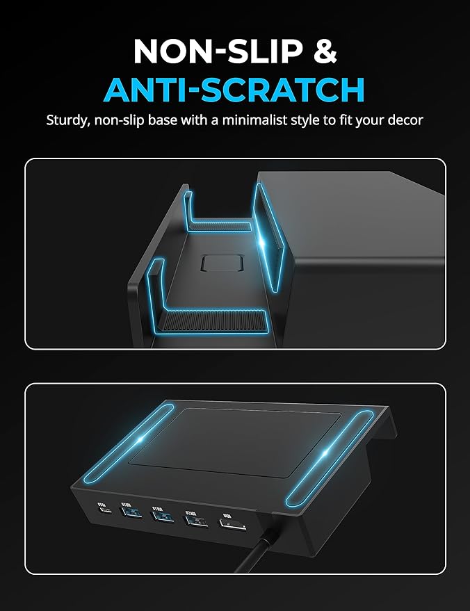 SABRENT Docking Station Compatible with Steam Deck, 7-in-1 Dock with M.2 SSD Slot, HDMI 2.0 4K@60Hz, Gigabit Ethernet, Dual USB-A 3.2 and Single USB 2.0 Ports with 90W USB-C Charging Port
