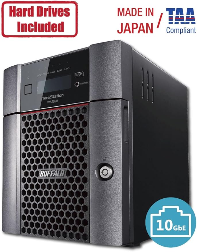 BUFFALO TeraStation WS5420DN 4-Bay Windows Server IoT 2025 Desktop NAS 16TB (4x4TB) w/HDD Included