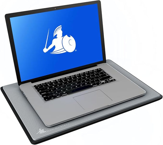 DefenderShield Laptop Pad for EMF Protection – DefenderPad EMF Blocker Pad That Protects from Heat, Battery & Wireless RF Emissions – Durable, Non-Slip Design for Laptops Up to 17” (Gray)