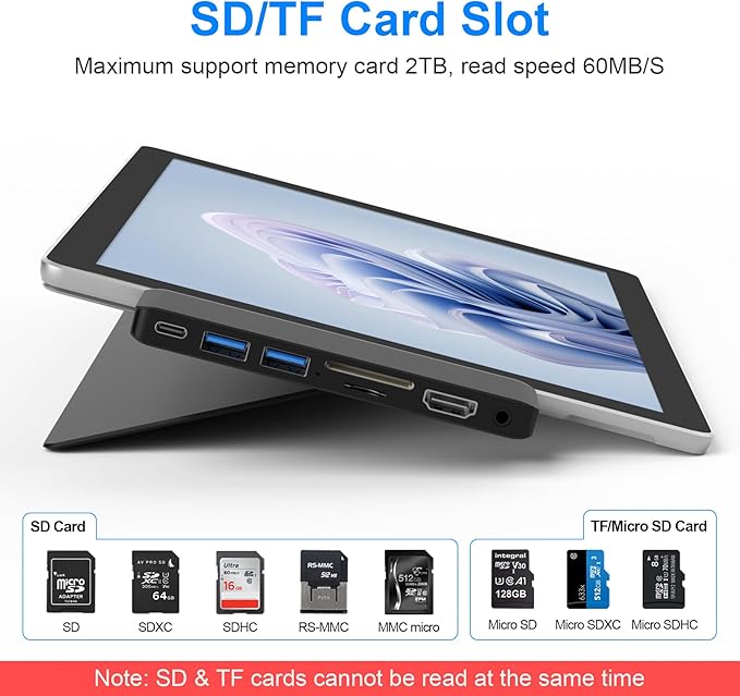 Surface Pro 9 Accessories, Surface Pro 9 Docking Station with 4K HDMI, USB-C Thunderbolt 4 (8K@30Hz Display+40G Data+100W Power), 2 USB 3.0, 3.5mm Audio, SD/TF Card Slot for Surface Pro 9/10/11/X