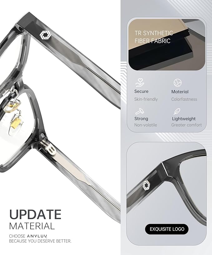 ANYLUV Blue Light Glasses Men Women Computer Gaming Glasses Anti Eyestrain Lightweight Blue Light Blocking Glasses