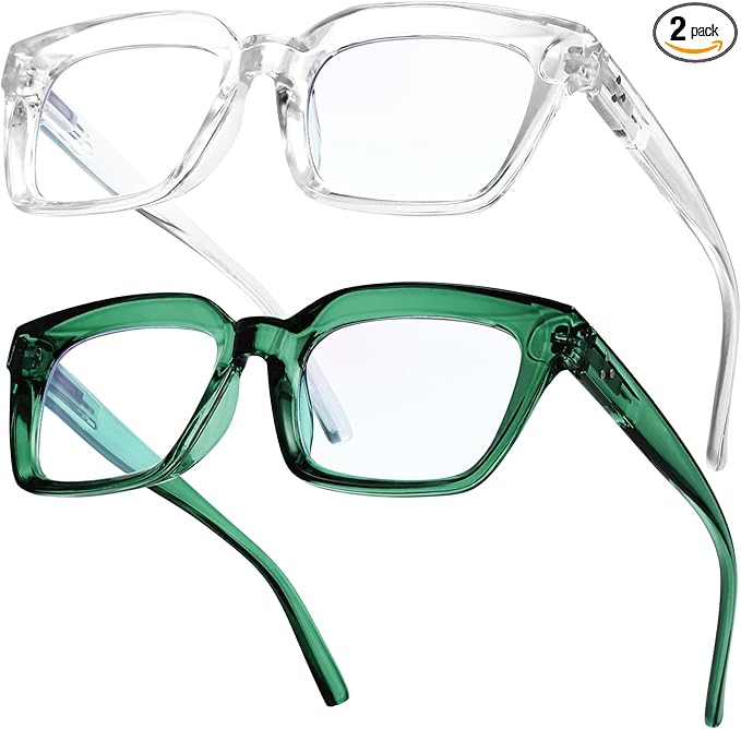 IBOANN Oversized Blue Light Glasses for Woman, Funky Fashion Glasses With Preppy Look, Reduce Screen Fatigue Computer Glasses