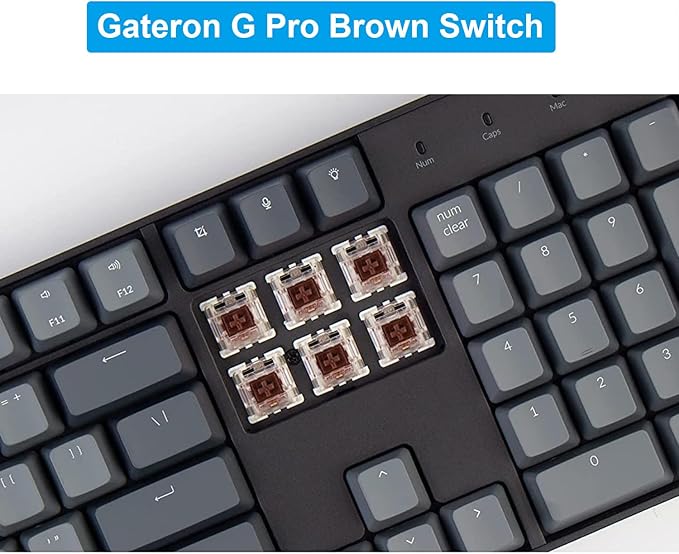 Keychron K10 Wireless Mechanical Gaming Keyboard, 104 Keys Full Size Gateron G Pro Brown Switch, White LED Backlight Rechargeable USB-C Wired Bluetooth Professional Office Keyboard for Mac/Windows