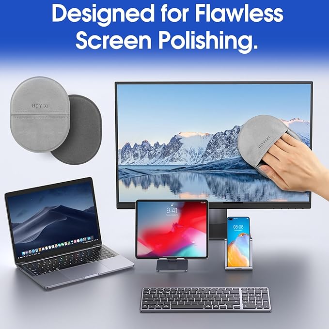 Microfiber Screen Cleaning Cloth for Laptops, Computer, Tablets, TV, Cellphone, Camera,Kindle eReaders,iPad, iPhone, Mac Book, Car Screen,Monitors,Smartscreen,Premium Polishing Cloth,Grey