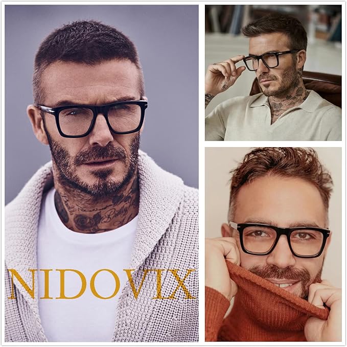 NIDOVIX Trendy Square Blue Light Blocking Glasses for Men Women, Fashion Frame Non-prescription Computer Glasses (Brown)