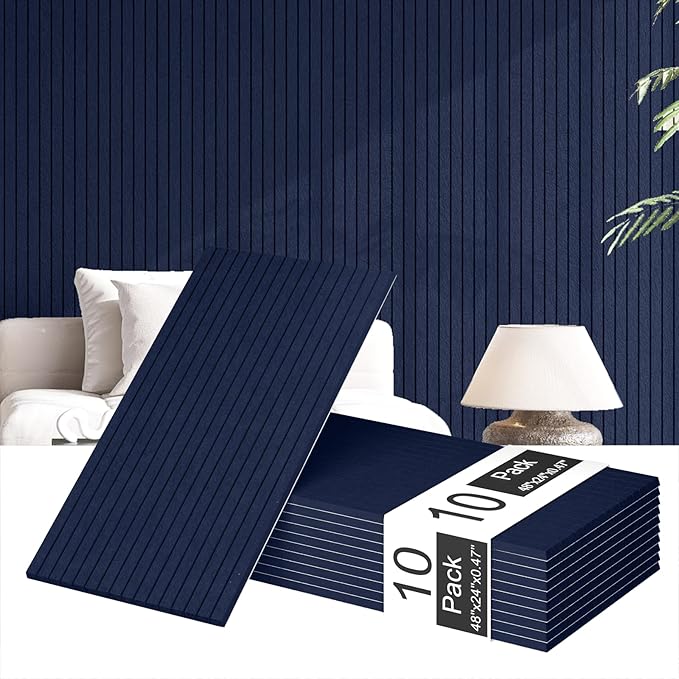 10 Pack Acoustic Panels,48"*24"*0.47"Self-Adhesive Soundproof Wall Panels,High Density Sound Proof Panels for Walls, Office, Reccording Studio, Home,Ceiling-Starry Blue