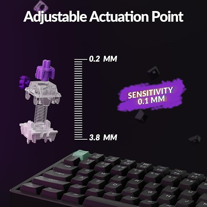 Keychron K4 HE 96% Wireless RGB Hall Effect Keyboard, Gateron Magnetic Switch, Analog Mode & Rapid Trigger, QMK/VIA, 2.4GHz/BT5.2/USB-C, Multitasker for Mac/Windows/Linux, Aluminum Frame - Black