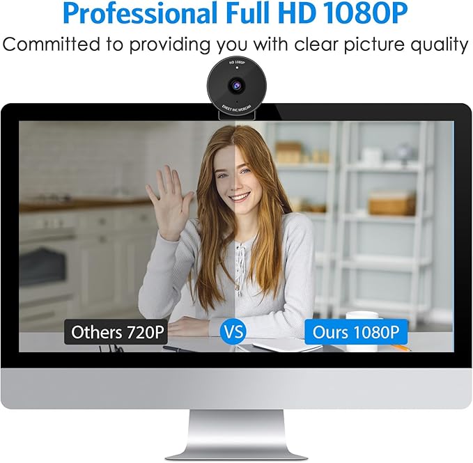 EMEET C950 1080P Webcam - USB Webcam with Microphone & Physical Privacy Cover, Auto Light Correction, Fixed Focus, USB Plug & Play, Ultra Web Cam w/ 70°View for Meeting/Online Classes/Zoom/YouTube