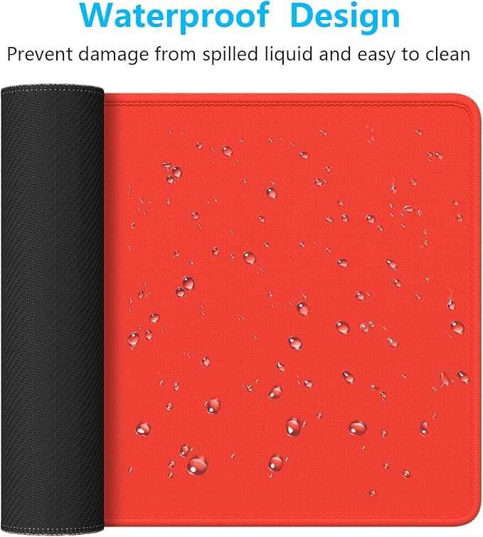 Dapesuom Large Gaming Mouse Pad, Extended Mouse Mat with Stitched Edges, Full Size Keyboard Pad with Non-Slip Base, Big XXL Computer Desk Mats for Gamer, Laptop, Office, 31.5 x 15.7 in, Red