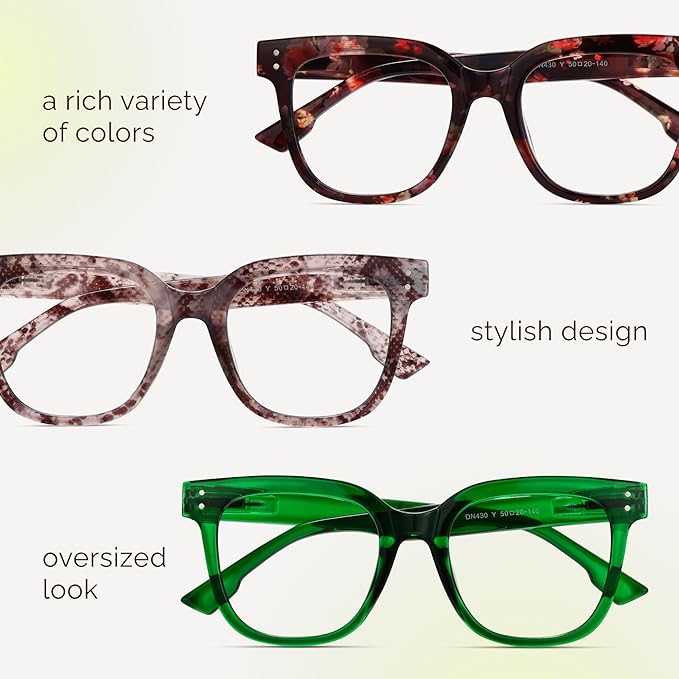 miyya Blue Light Glasses for Women & Men – Oversized UV & Blue Light Blocker Chunky Frames, Stylish Eyewear Accessories