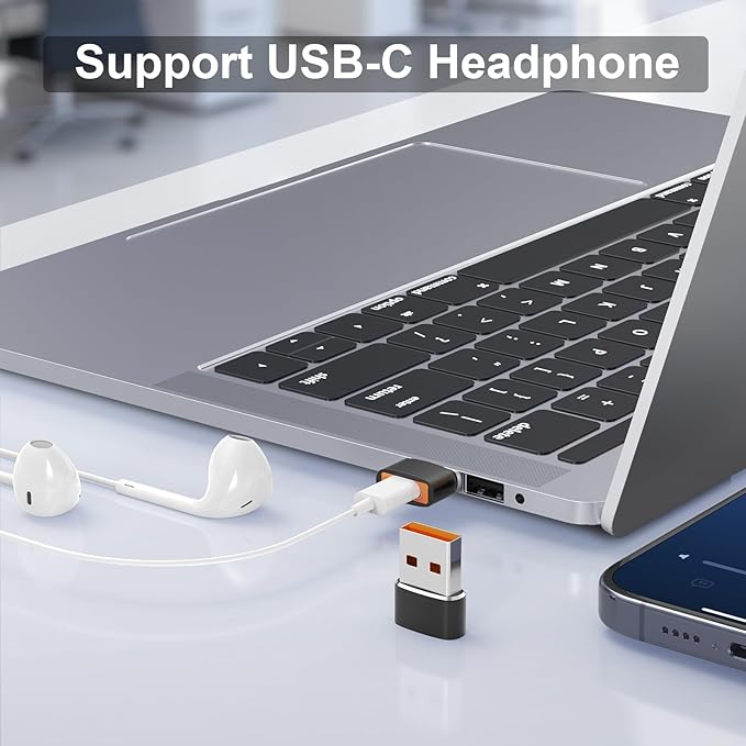 10pack USB to USB C Adapter, USB C Female to USB Male Adapter, Fast Charging & Data Transfer for iPhone17 16 15 Plus Pro Max, iPad Air Mini 6 7, Samsung Galaxy S25-S22, iPad Air, Pixel