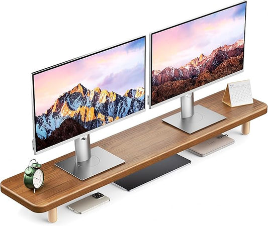 Monitor Stand Large Wood Monitor Stand Riser (Walnut-39in, 39inches)
