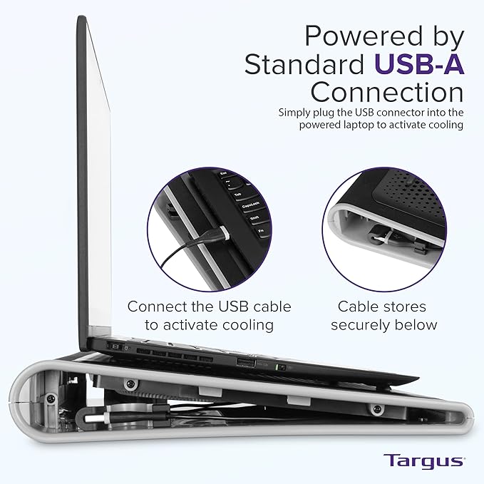 Targus 17 inch Dual Fan Lap Chill Mat - Soft Neoprene Laptop Cooling Pad & Toshiba Canvio Basics 1TB Portable External Hard Drive USB 3.0, Black - HDTB510XK3AA