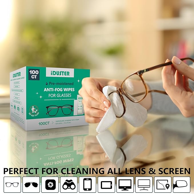 Screen Cleaner Wipes for Electronics, Individually Wrapped Laptop Screen Cleaner Wipes, Pre-Moistened Portable Electronic Wipes for Cell Phone, TV Screen, Computer Screen, Pack of 100