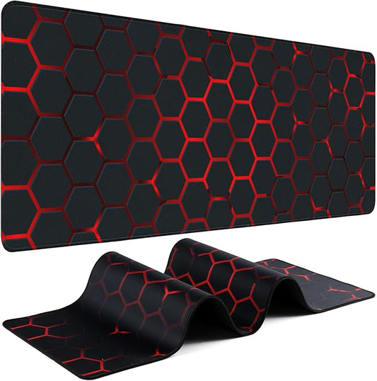 Gaming Mouse Pad - (31.5"×11.8") Honeycomb Large Mouse Pads for Desk - Desk Mat for Keyboard and Mouse with Non-Slip Base, Desks Pad Matfor Game/Office & Home
