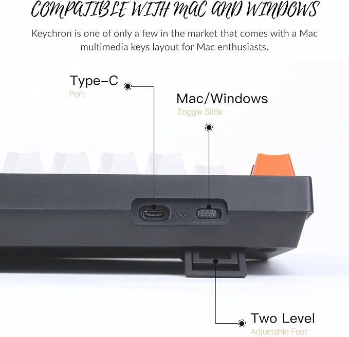 Keychron C1 Wired TKL Mechanical Keyboard, RGB Backlit, Double-Shot ABS Keycaps, Hot-Swappable Pre-lubed Linear Switch Compatible with Mac & Windows